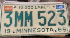 Vintage 1965 Minnesota License Plate Expired Wirh Tags picture