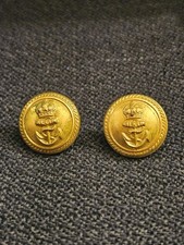2 Vintage British Gieves Navy Buttons 16mm picture
