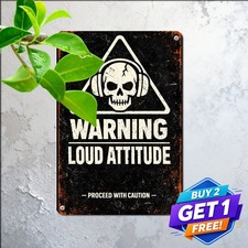 Caution Teenagers Enter Risk Tin Sign Funny Game Room Bedroom Metal Plaque 8x12 picture