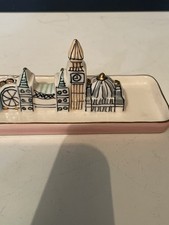Anthropologie London Skyline Ceramic Trinket Jewelry Dish Big Ben Tower Bridge picture