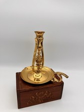 VTG Solid Brass Gimbaled Candlestick Holder Nautical Ship Chamberstick Marine picture