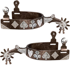 Western Cowboy Spurs, 1 Pair Horse Spurs with Rowels, Antique Men Horse Boot Spu picture
