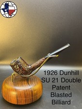 Vintage 1926 Dunhill SU 21 Double Patent Blasted Billiard Tobacco Pipe picture