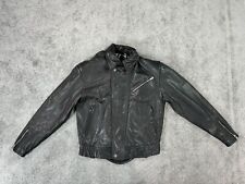 Harley Davidson Jacket Men Small Black Heavy Leather Motorcycle Embroidered Logo picture