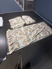2 Pillowcases 2 Queen Ruffle Bed Sheets Eyelit Belle Rive Waverly Roses Vtg picture