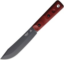 Ontario XL Hunter Red Micarta Black 1095HC Fixed Blade Knife w/ Sheath 7026B picture
