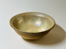 Japanese Hagi Ware Chawan Tea Ceremony Bowl Golden Iridescent Glazed Pottery 5”D picture