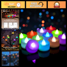 Homemory 50-Pack 7-Color Changing Flameless Tea Light Candles, 200+ Hours picture