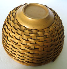 Longaberger Basket Round Woven Bowl Basket with Hard Plastic 9” 2002 picture