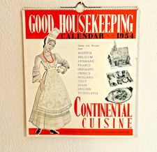 Good Housekeeping Calendar 1954 Vintage Continental Cuisine Recipe Wall Art picture