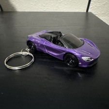 McLaren 720s Spider Purple Keychain 1:64 Diecast Hot Wheels Matchbox Gift picture