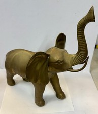 Brass Elephant Statue Trunk Up 14 1/2” picture