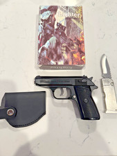 CONCEALED CARRY model handgun Walther PPK Gun Metal Torch Lighter Spring Knife picture