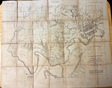 WWI 1918 Fort Riley Kansas Map Corps of Engineers Colonel Cameron Major Baird picture
