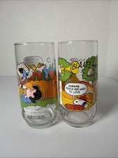 VTG 1965-1971 Mcdonald’s Camp Snoopy Collection Drinking Glass Set Of Two picture