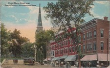 Upper Main Street Smith College Northampton MA Trolley Streetcar 1914 Postcard picture