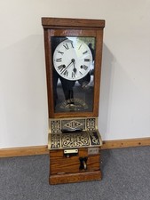 Blick Antique Mechanical Time Recorder Wall Clock Roman Numerals Oak London picture