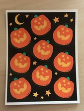 Vintage Hallmark Pumpkin Jack O Lantern Halloween Stickers 10 Full Sheets picture