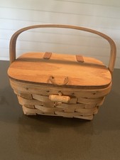 Vtg Longaberger SIGNED 1988 Kiddie Purse Baskets/lid picture