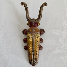 Antique Mid 1800s Harbster Bros & Co. Reading PA Cast Iron Beetle Boot Jack picture