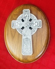 Abbey Press St Meinrad Celtic Cross St Patrick Wall Plaque USA Made 6.5x5 picture