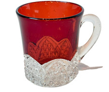 FLEMINGTON NJ NEW JERSEY  Ruby Red Flash Souvenir Glass TRINKET ANTIQUE CUP picture