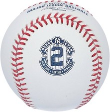 Derek Jeter Unsigned New York Yankees Rawlings Retirement Logo Baseball OMLB New picture