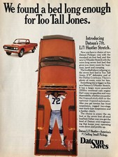 1975 Datsun pickup truck Dallas Cowboys Ed Too tall jones original color ad A112 picture