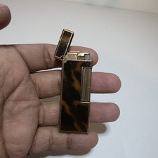 Dunhill Rollagas Vintage Tortoiseshell Lacquer Lighter Swiss Made Gold Plated picture