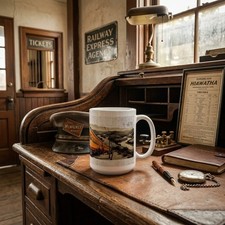 Milwaukee Road Hiawatha Mug 15oz Vintage Train Steam Locomotive Rail Gift picture