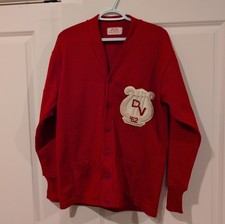 Vintage 1962 Del Valle High School Letterman Jacket DV Red Wool Austin TX Band picture
