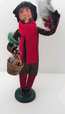 Byers Choice 1998 Man with Basket of Toys Wreath Candy Canes and Apples picture