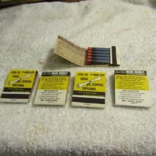 Vintage ICS High School Diploma Matchbook NOS 60s 5 Matchooks International  picture