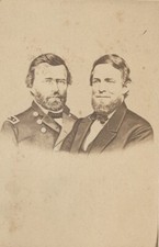 1868 Ulysses S. Grant & Schuyler Colfax Pres. Campaign Carte de Visite Photo picture