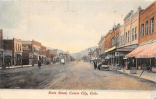 J7/ Canon City Colorado Postcard c1910 Main Street Stores Autos 27 picture