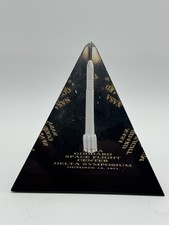 Rare 1971 NASA Goddard Space Flight Delta Rocket Desk Award Paperweight FLAWED picture