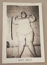 Vtg 1950's Fat Woman Photo Happy Jennie Sideshow Coney Island Performer picture