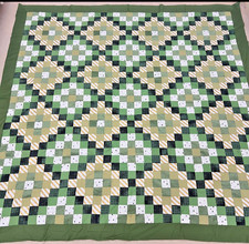 Handmade Original Irish Chain Cotton Sewing Patchwork Queen quilt top/topper picture