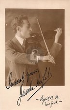 Jascha Heifetz Early Signed Autograph Photo Postcard COPY picture