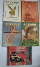 Vintage 1963 Playboy Magazine's Lot of 5 - March, July, Aug, Oct & Dec picture