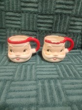 Stylehouse Japan Ceramic Santa Mug 2 Holt Howard Era HTF Vintage  picture