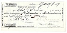 WISCONSIN SCRIP 1867 $200 Abolitionist “Judge” Spooner Signed Senate Draft picture