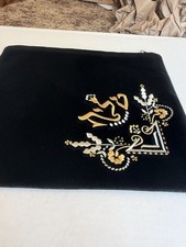 Black Velvet Tallit Bag With Silver & Gold Embroidery.  10171 picture