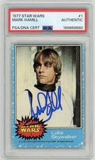 Mark Hamill 1977 Topps Star Wars #1 Luke Skywalker Signed PSA Auto Authentic picture