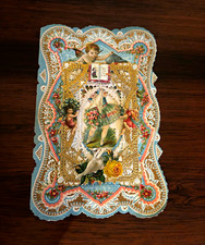 Victorian Antique Die-cut Valentine Greeting Card with Cherubs picture