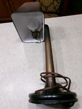 Antique Metal - Porcelain Bankers - Students Desk*Table Lamp For Parts*Restore picture
