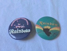 2 Vintage 1980s RAINBOW Concert Pinback Buttons picture