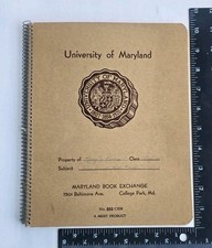 c1950s University of Maryland Terrapins Vintage Student Notebook College Park MD picture