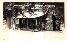 COOKSBURG Pennsylvania RPPC postcard US USA Mac Beth cabins Cook Forest picture