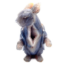 6.6'' Natural Agate Crystal Carved Agate Geode Peter Rabbit , Home Decoration picture